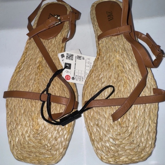 Zara Shoes - Zara jute espadrille leather sandals 37